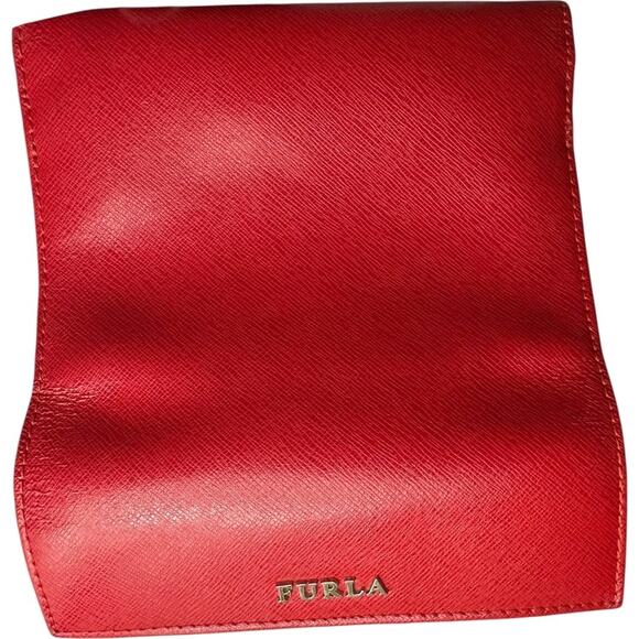 Furla red Saffiano leather trifold Babylon medium wallet - Picture 12 of 16
